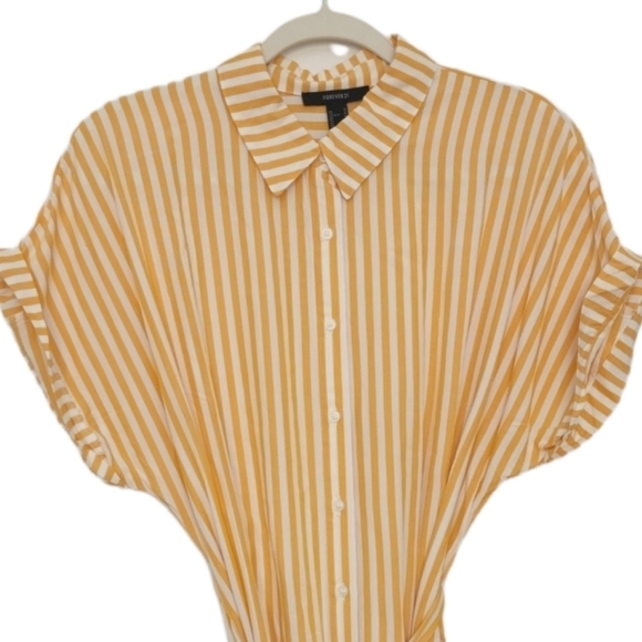 NWOT Forever 21 Button Front Striped Shirt Dress. - Picture 6 of 9